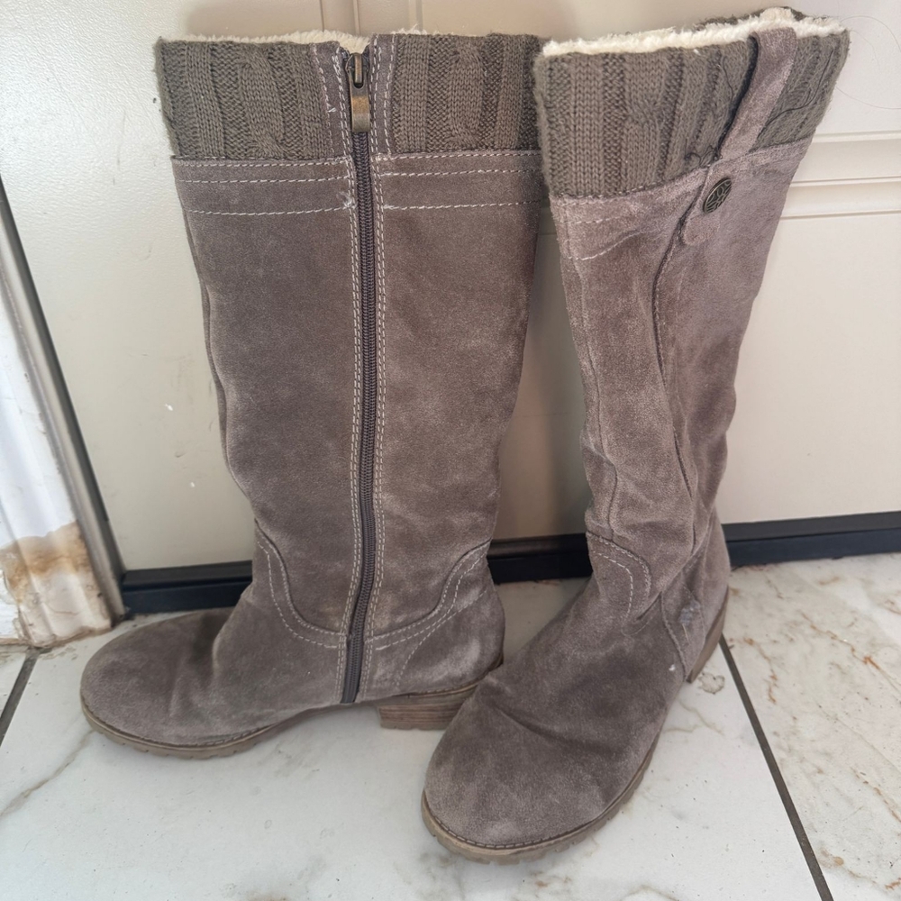 Grey, Tall, Wool lined boots